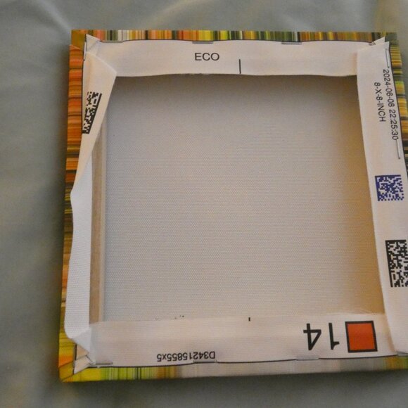 8 x 8 canvas of a Cardinal in the snow - Picture 2 of 2